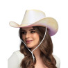 Chapeau blanc iridescent adulte  