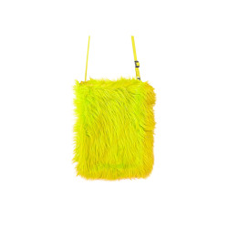 Sac en peluche jaune fluo  