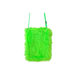 Sac en peluche vert fluo  