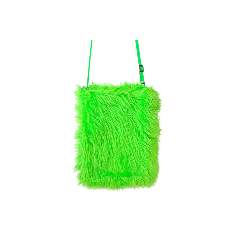 Sac en peluche vert fluo  
