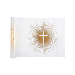 Chemin de table intiss√© de c√©r√©monie dor√© 5 m x 30 cm avec croix  