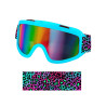 Lunettes de ski bleues avec bandeau l√©opard color√©  