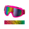 Lunettes de ski roses avec bandeau z√®bre color√©  