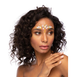 Strass adh√©sifs pour visage d√©esse dor√©e  