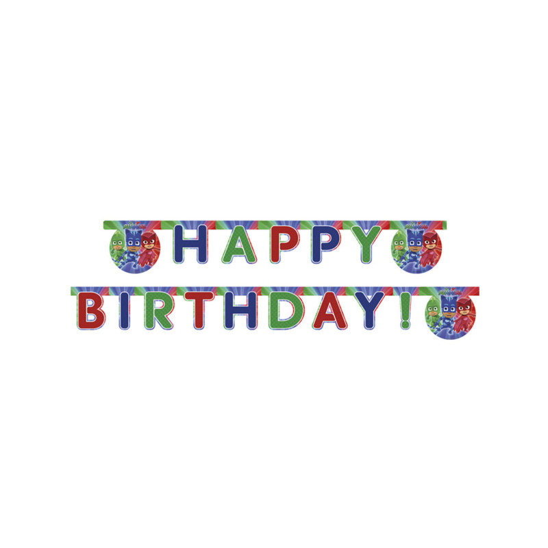 Guirlande Happy Birthday Pyjamasques  200 x 16 cm  