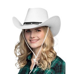 Chapeau cowboy blanc et noir adulte  