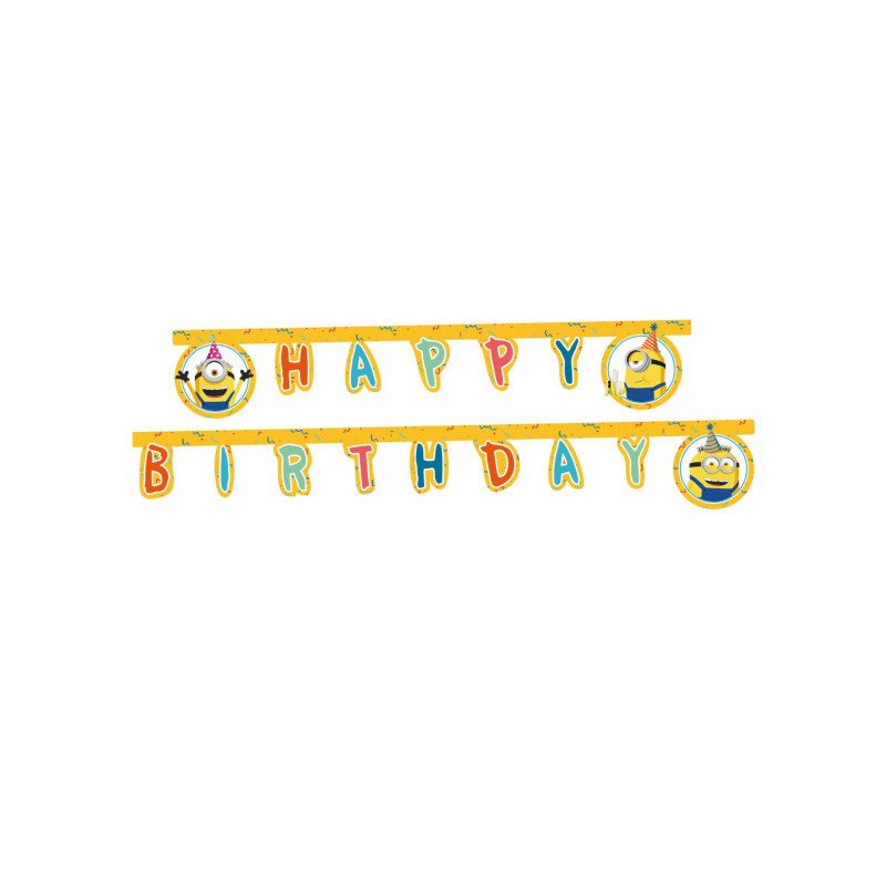 Guirlande en papier Happy Birthday Minions 2 m  