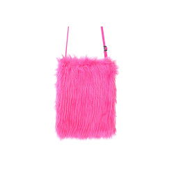 Sac en peluche rose fluo  