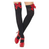 Bas noirs avec noeud rouge femme  