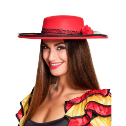 Chapeau danseuse espagnole rouge femme  