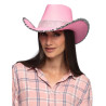 Chapeau de cowboy rose clair √† strass adulte  