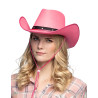 Chapeau cowboy rose et noir adulte  