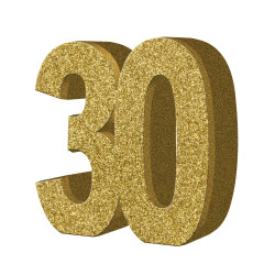 D√©coration de table 30 ans dor√©e 20 x 20 cm  
