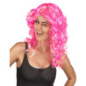 Perruque boucl√©e rose femme  
