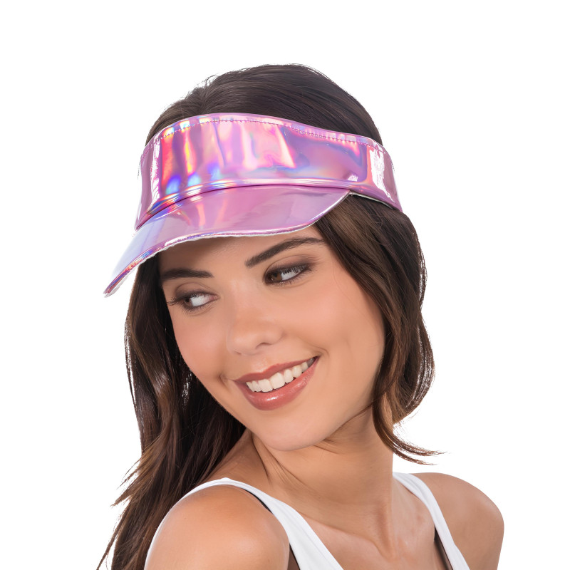Visi√®re iris√©e rose adulte  
