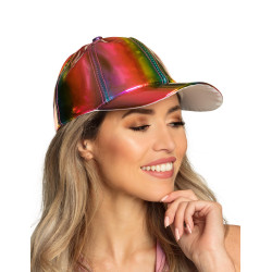 Casquette multicolore iridescente adulte  