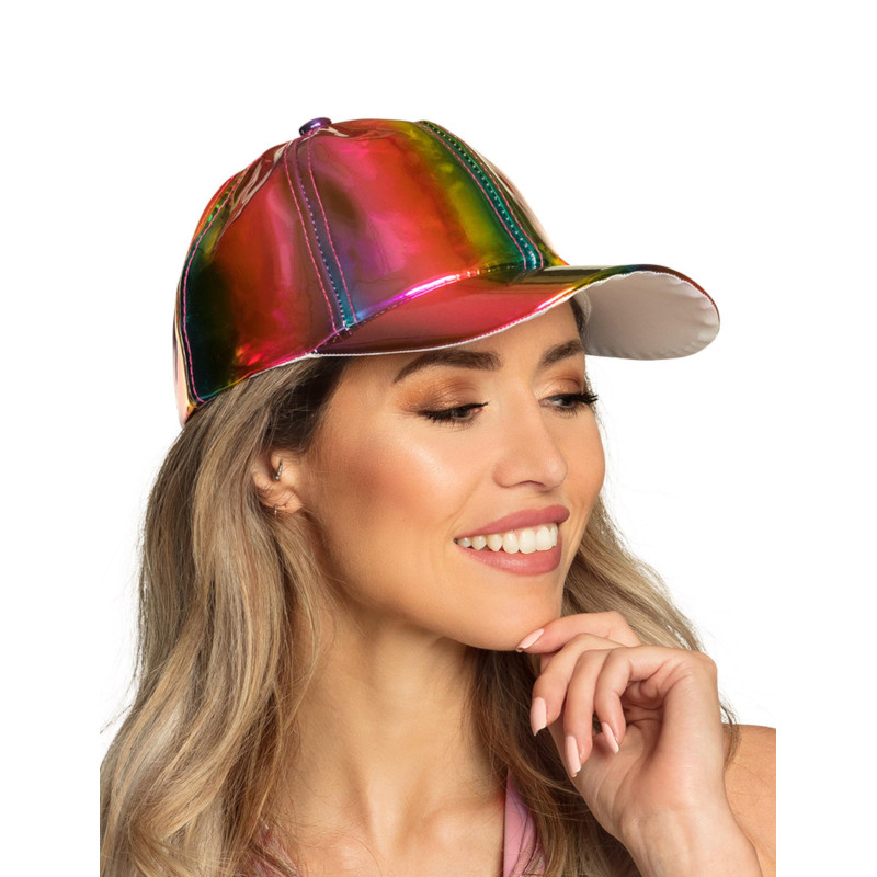 Casquette multicolore iridescente adulte  