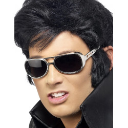Lunette Elvis argent√©es adulte  