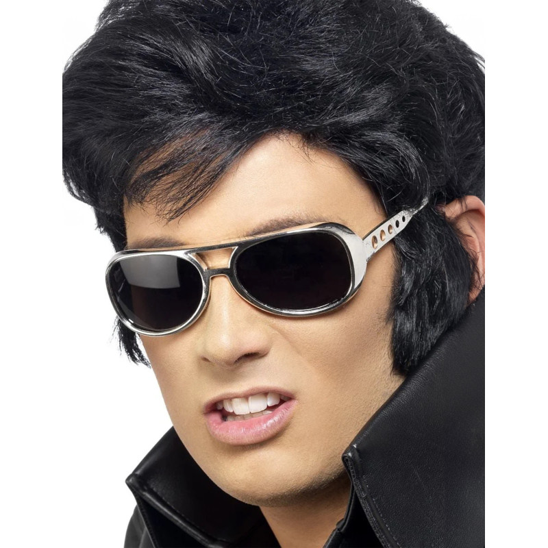Lunette Elvis argent√©es adulte  