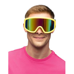 Lunettes de ski jaune fluo adultes  