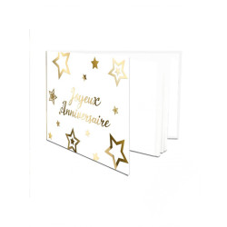 Livre d'or anniversaire dor√© et blanc  