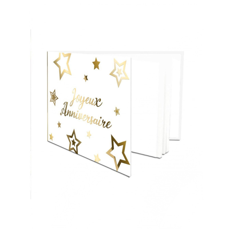 Livre d'or anniversaire dor√© et blanc  
