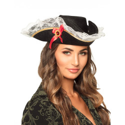 Chapeau pirate √† dentelle femme  
