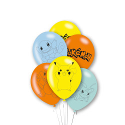 6 Ballons en latex Pok√©mon Pikachu  