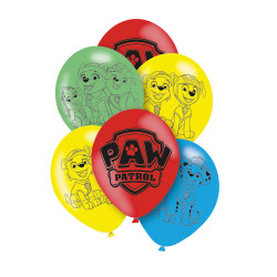 6 ballons en latex Pat' Patrouille 27.5 cm  