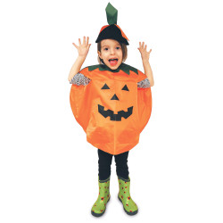 Poncho citrouille enfant  