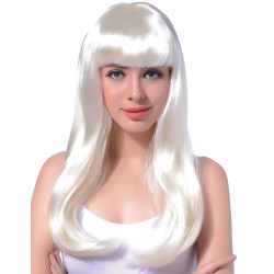 Perruque Longue Blanche femme  