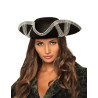 Chapeau pirate bordure argent√©e adulte  
