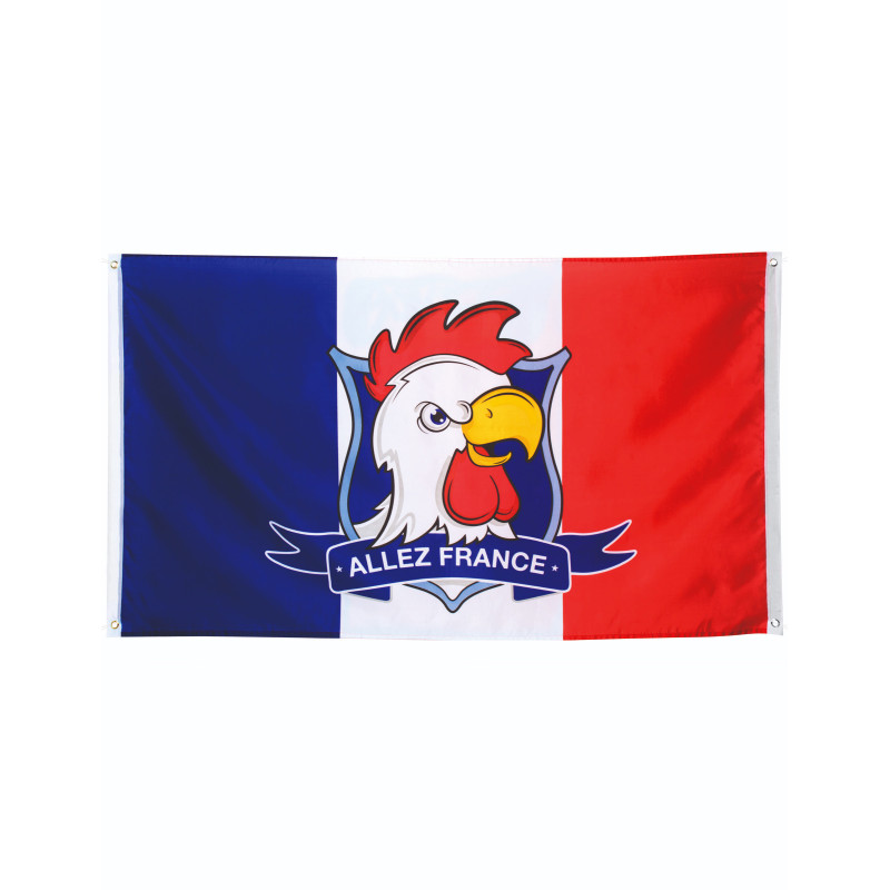 Drapeau supporter Allez France 90 X 150 cm  