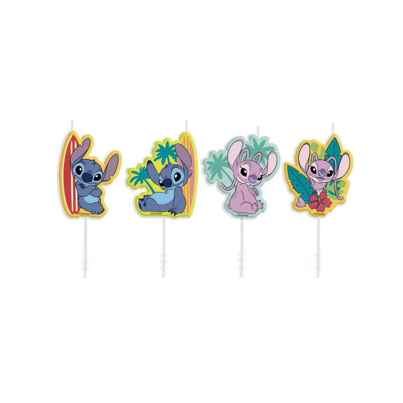4 Bougies anniversaire Stitch8,5 cm  