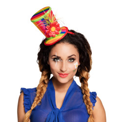 Mini chapeau haut de forme clown adulte  