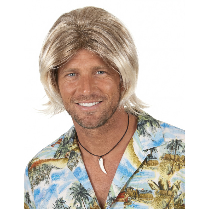 Perruque blonde surfeur homme  