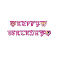 Guirlande Happy Birthday Princesses Disney c?urs  
