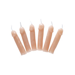 6 Bougies zizi 7.5 cm  