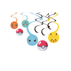 6 Suspensions spirales Pok√©mon Pikachu  