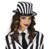 Chapeau haut de forme √† rayures noir et blanc adulte  