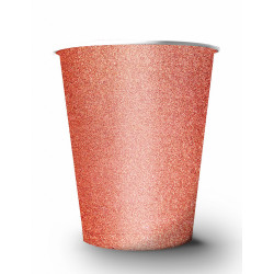 10 Gobelets am√©ricains scintillants carton recyclable rose gold 53cl  