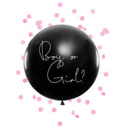 Ballon g√©ant en latex boy or girl confettis roses 1 m pour baby shower  
