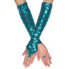 Gants longs de sir√®ne bleus adulte  