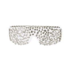 Lunettes disco √† sequins en blanc et argent√©  