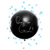 Ballon g√©ant en latex boy or girl confettis bleus 1 m baby shower  