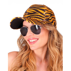 Casquette √† sequins tigr√©e adulte  
