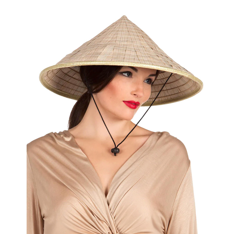 Chapeau chinois naturel adulte  