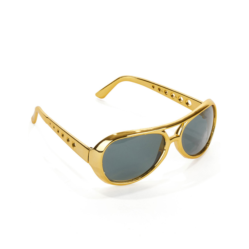 Lunettes Elvis dor√©es adulte  