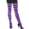 Collants ray√©s violet et noir femme  