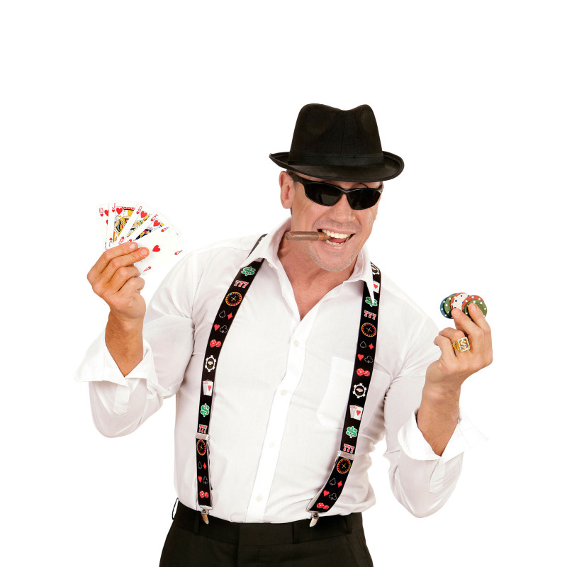 Bretelles joueur de poker adulte  